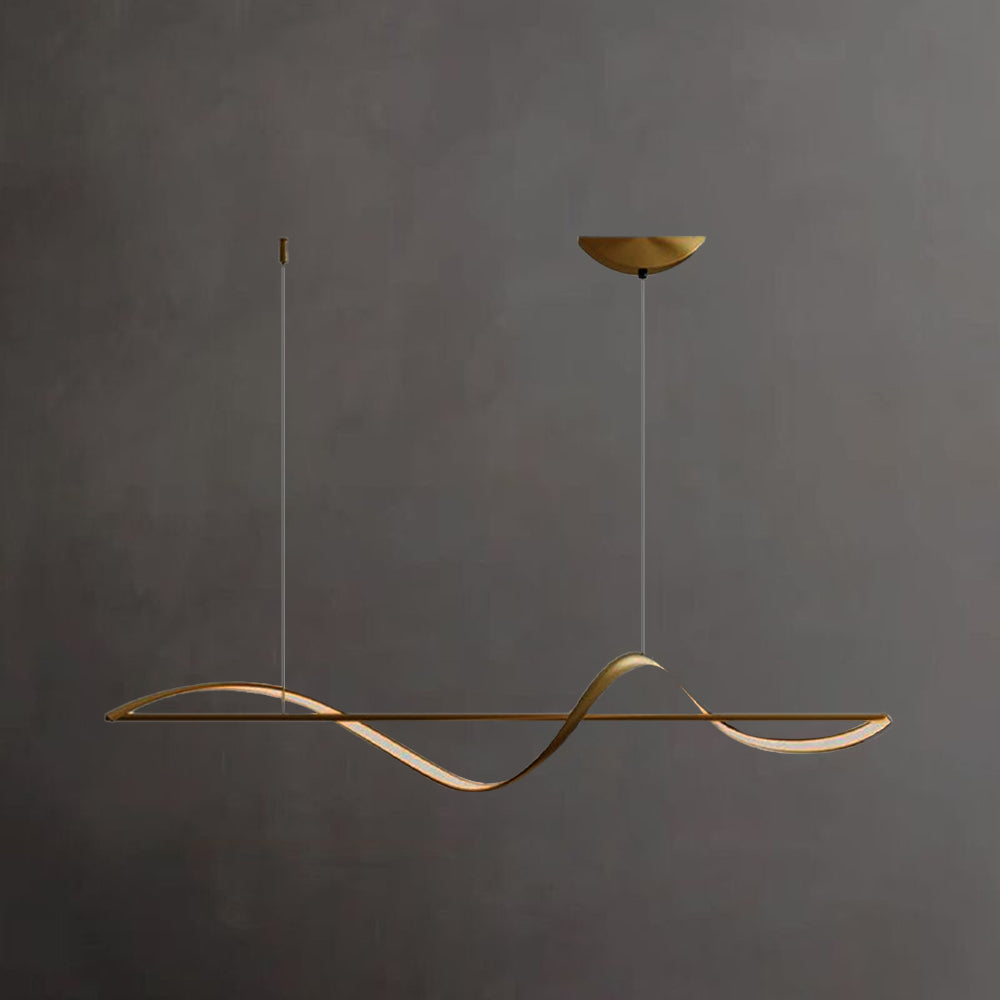 Arisha Pendant Light Wave Minimalist Designer Metal Brass Art Gallery
