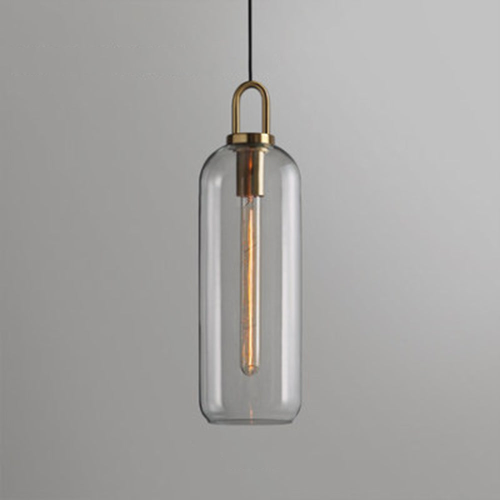 Valentina Clear& Glass Cylinder Pendant Light, 2 Color