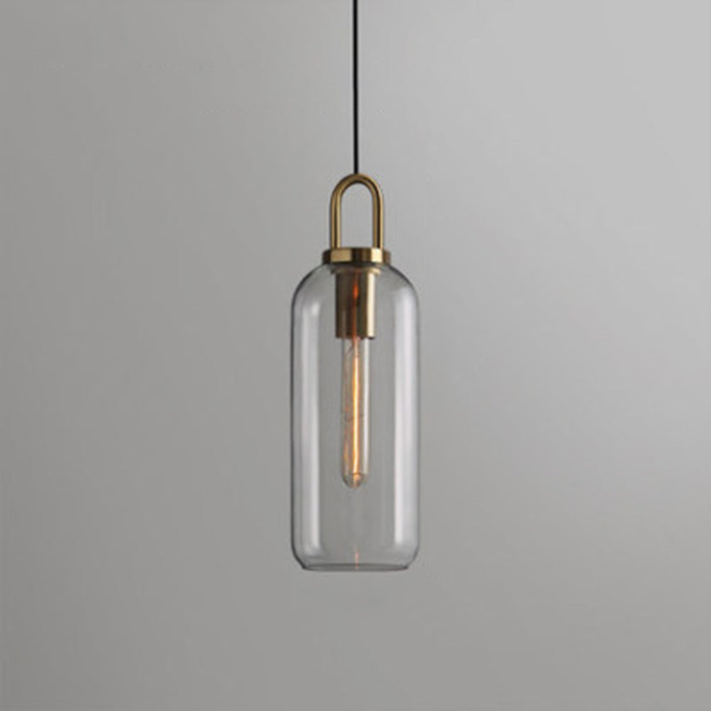 Valentina Clear& Glass Cylinder Pendant Light, 2 Color