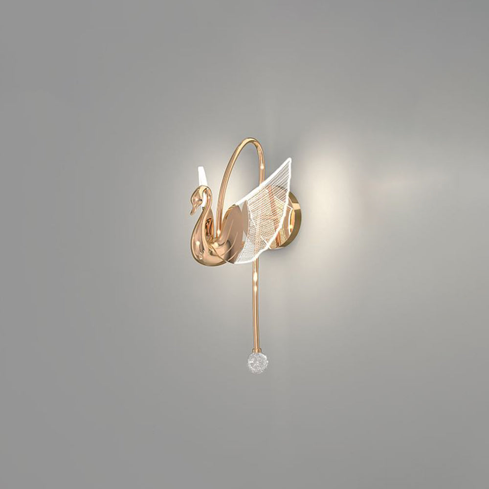 Arisha Art Deco Swan Acrylic Wall Lamp - Letslighting