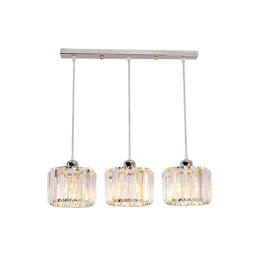 Valentina Modern Column Crystal Pendant Light, Stairs/Dining Room