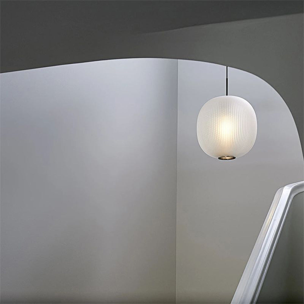 Valentina Frosted Glass Cylinder Pendant Light Sandy Metal Glass
