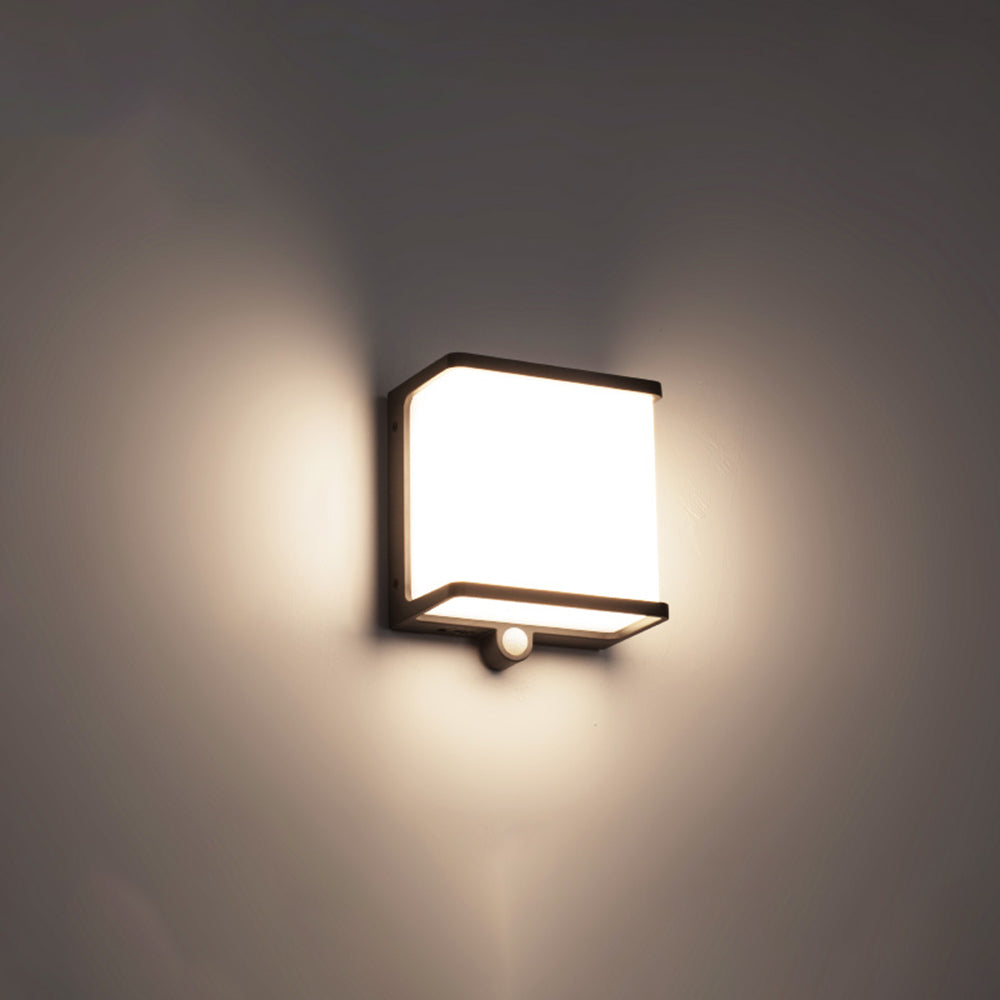 Ray Modern Minimalist Rectangular Acrylic Sensor Solar Outdoor Wall Lamp - Letslighting