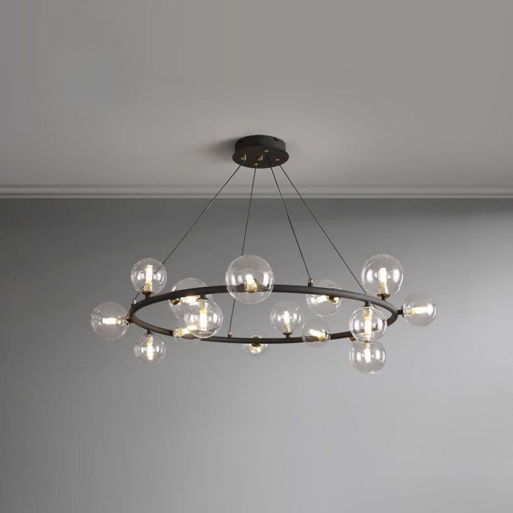 Valentina Modern Glass Globe Ring Chandelier - Letslighting