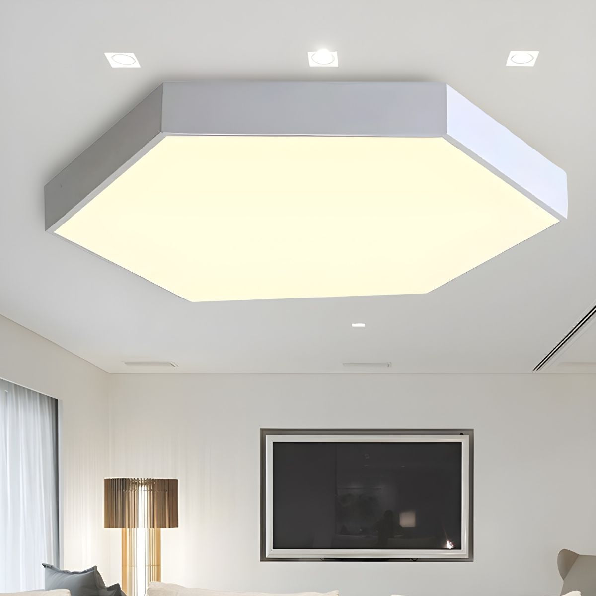 Valentina Modern Hexagon LED Flush Mount Ceiling Light - Letslighting