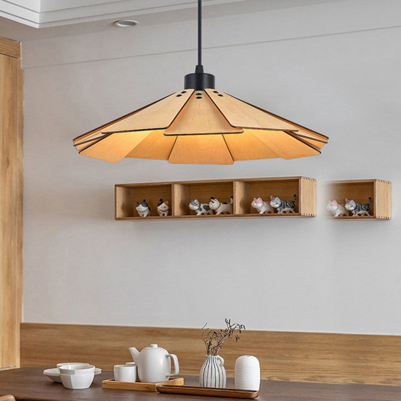 Muto Retro Pendant Light, & Wood - Letslighting