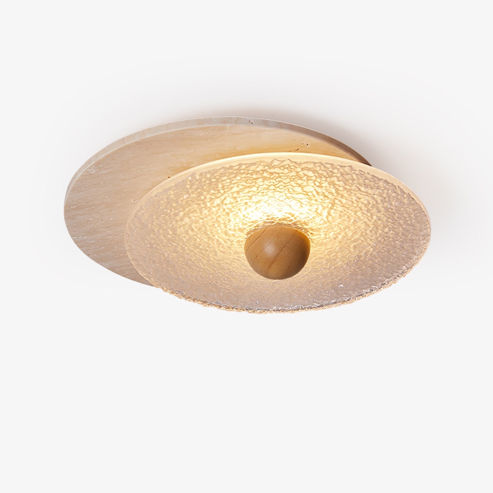 Orlora Circular Travertine Ceiling Light - Letslighting