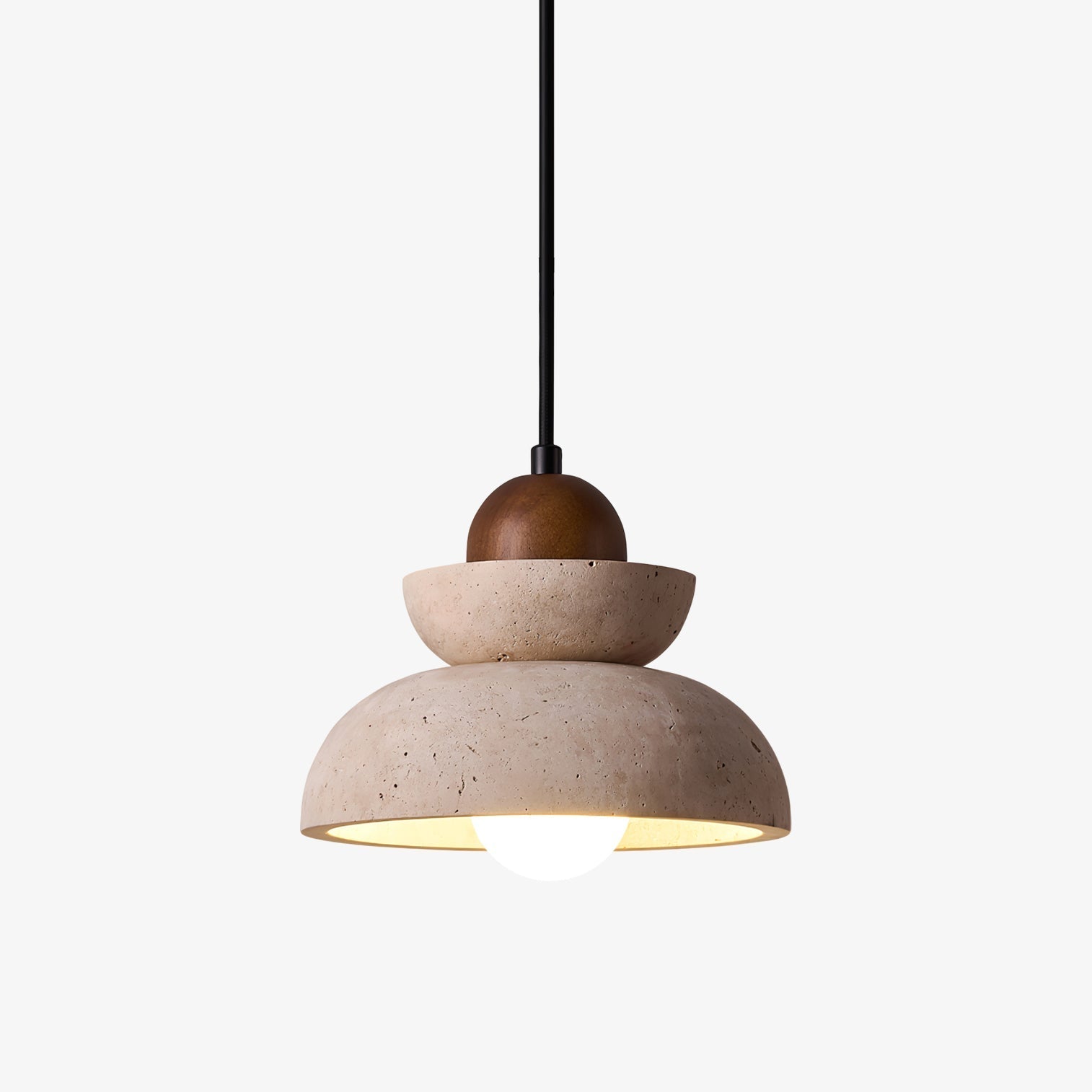 Zophaos Tiered-Bell Travertine Pendant Light - Letslighting