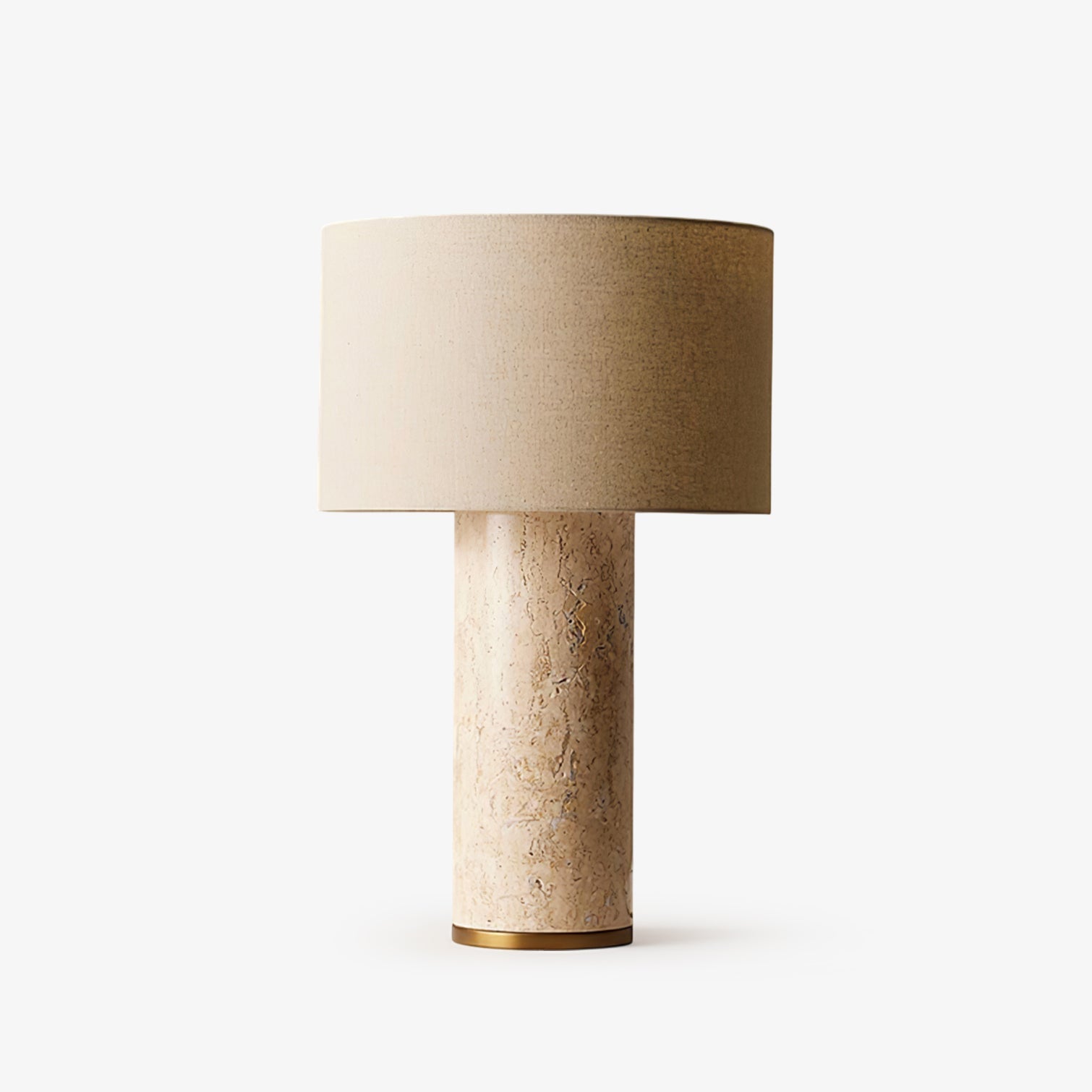 Vonoryra Cylindrical Travertine Table Lamp - Letslighting