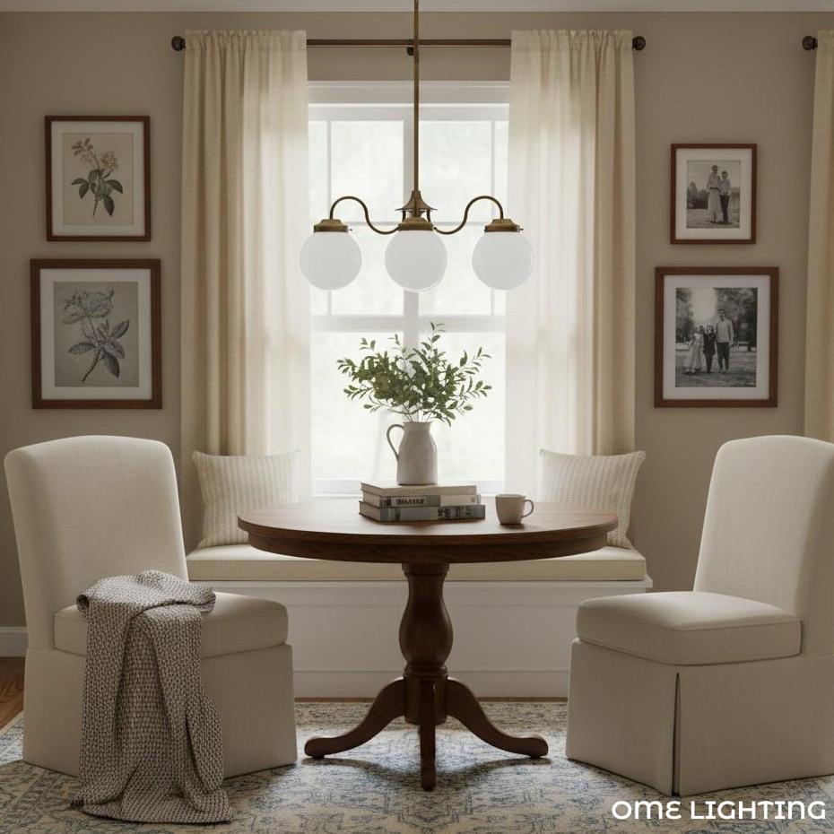 Pearl 3-Light Glass  Chandelier