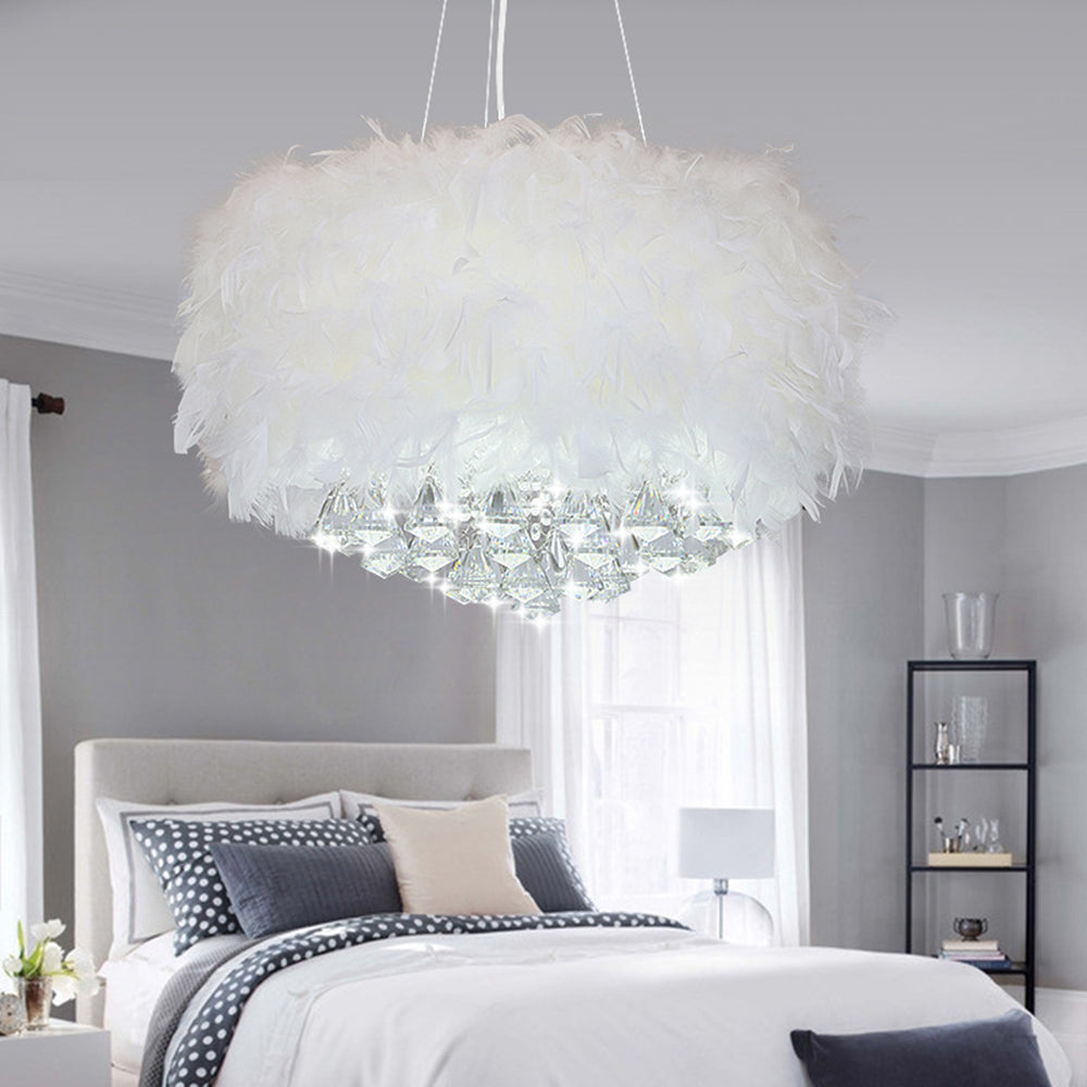 O'Moore Modern Luxury Round Chandelier Feather Crystal - Letslighting