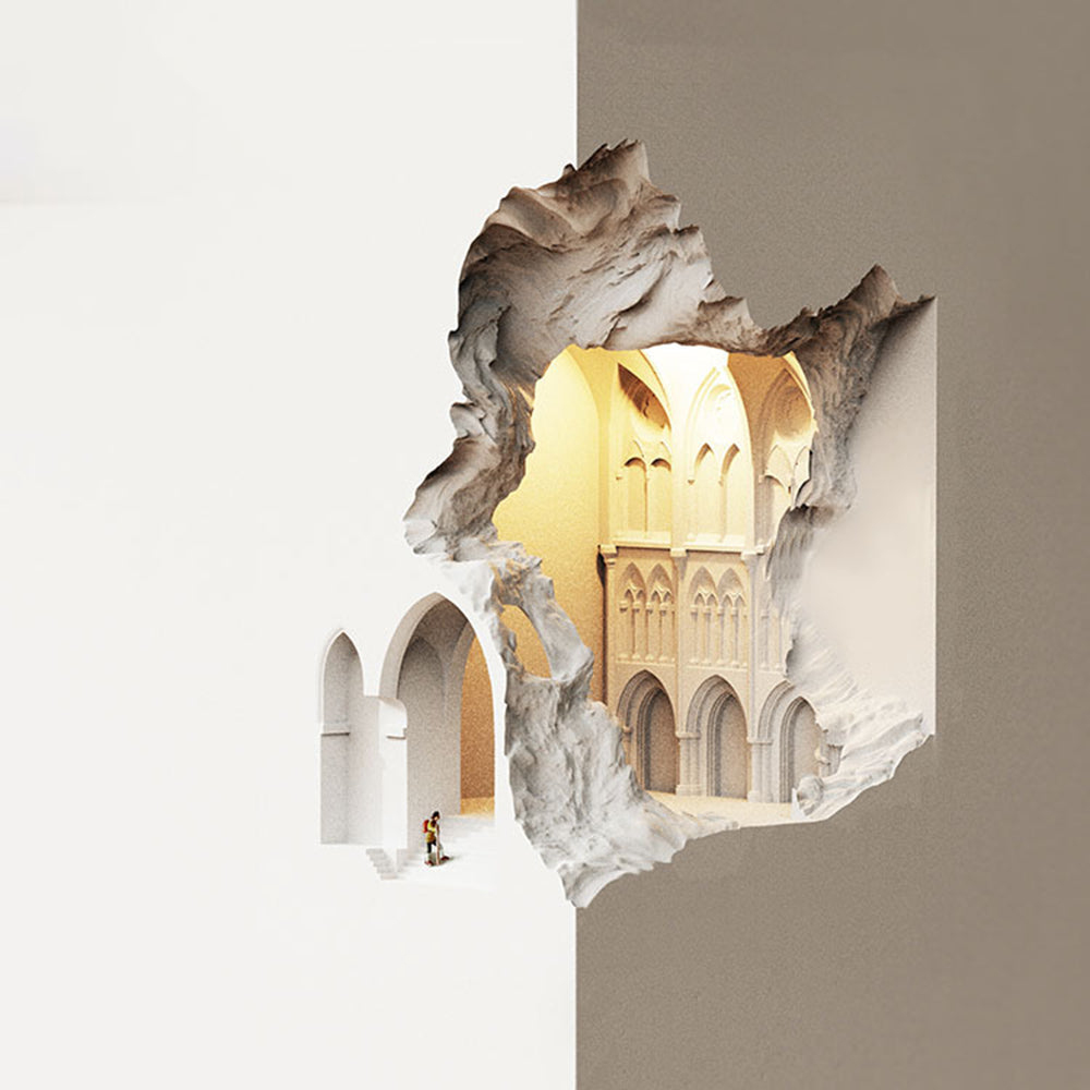 Ray Art Deco Flush LED Plaster Wall Lamp