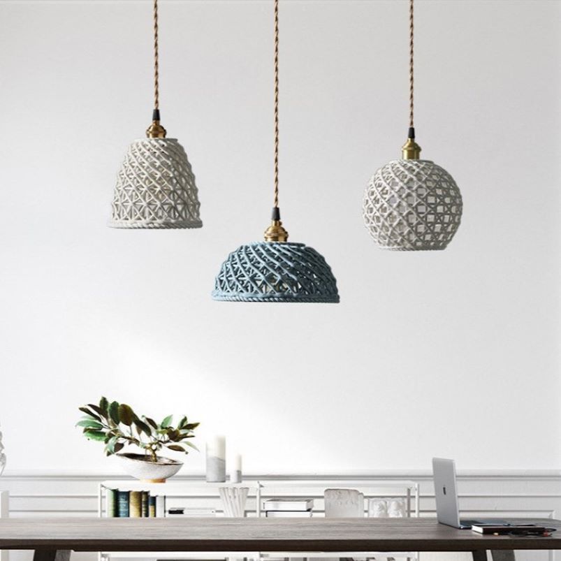 Valentina Modern LED Pendant Light Metal Blue White Bedroom/Kitchen - Letslighting