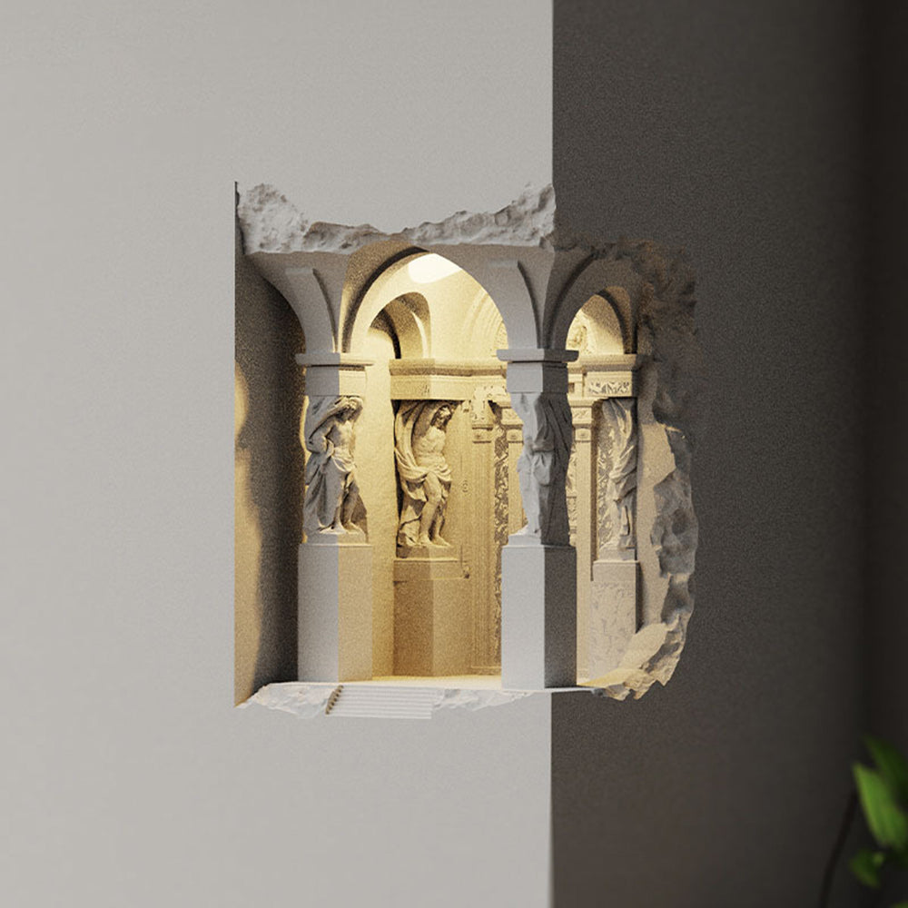 Ray Art Deco Flush LED Plaster Wall Lamp