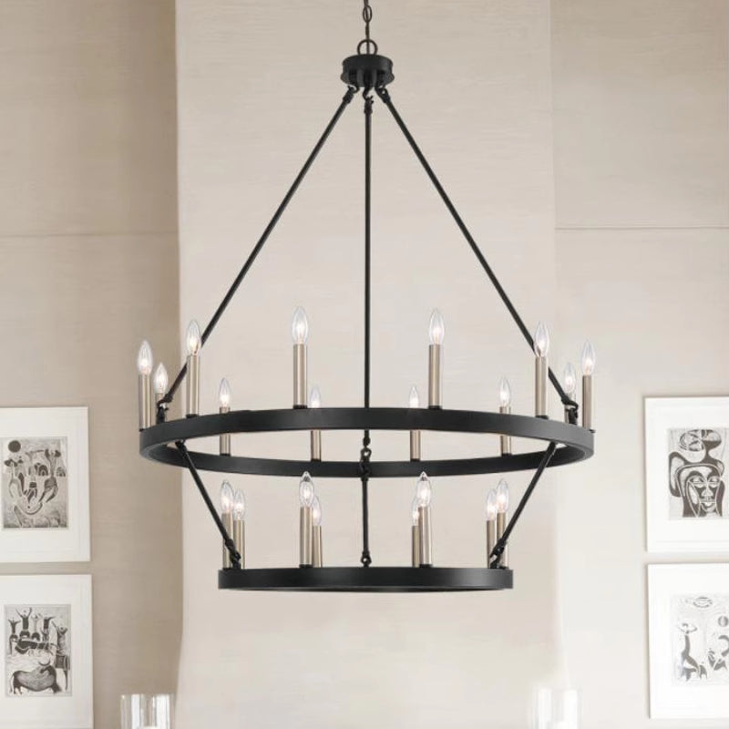 Silva Modern Industrial LED Chandelier Metal Living Room