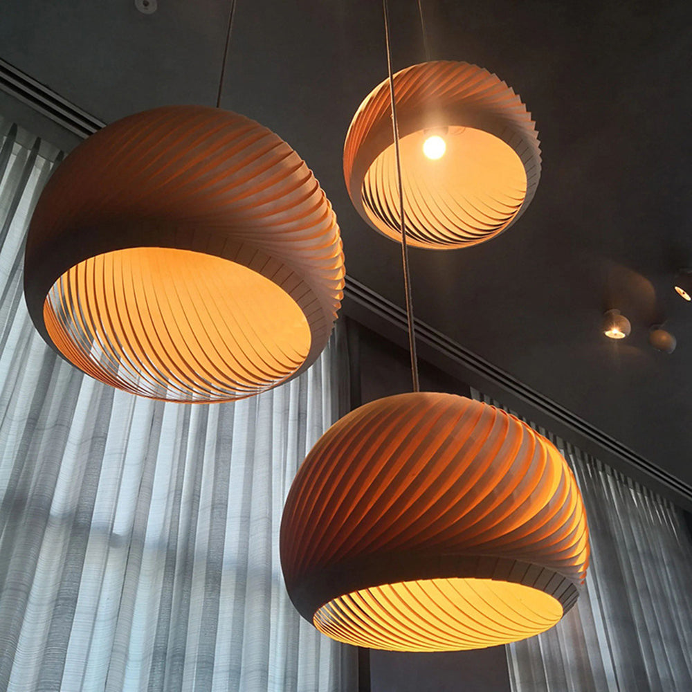 Muto Semi Metal Pendant Light Brown / Wood