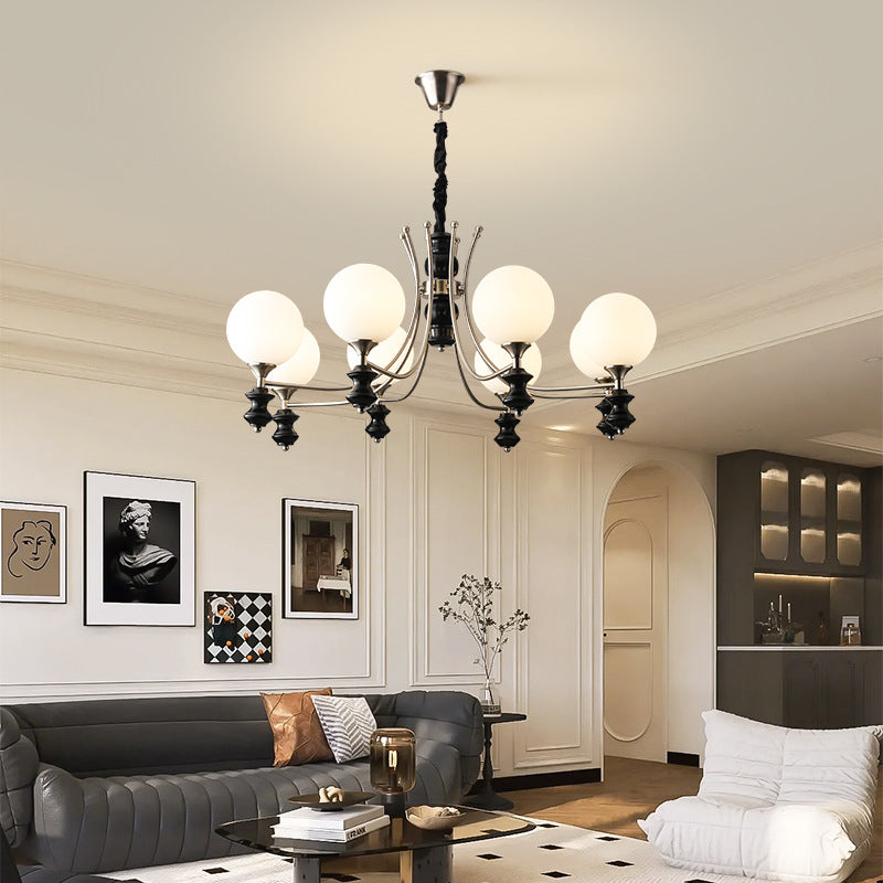 Valentina Vintage LED Pendant Light White Glass Living Room