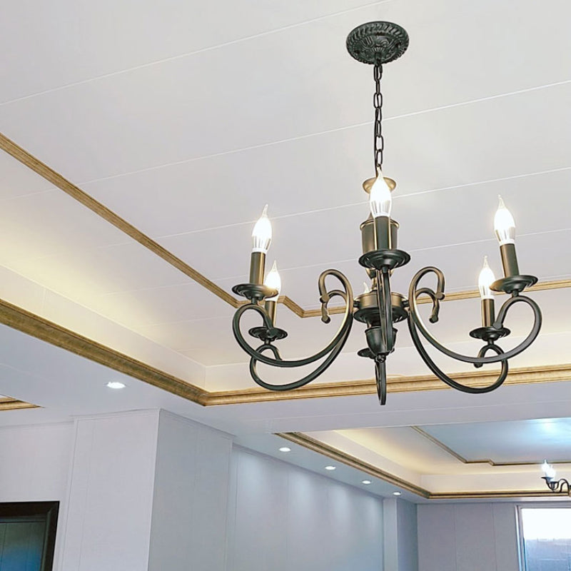 Silva Creative Retro Candle Chandelier Metal Bedroom