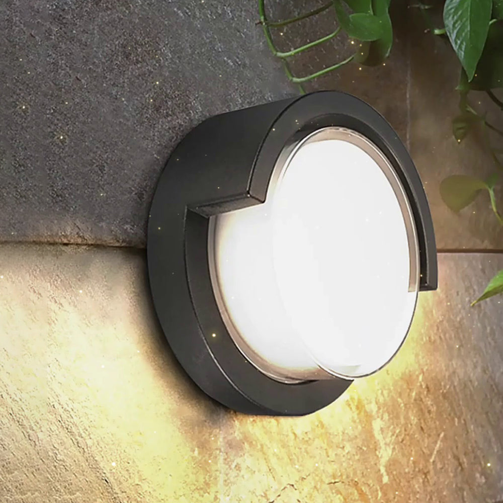 Ray Modern Round Rectangular Metal Acrylic Outdoor Wall Lamp