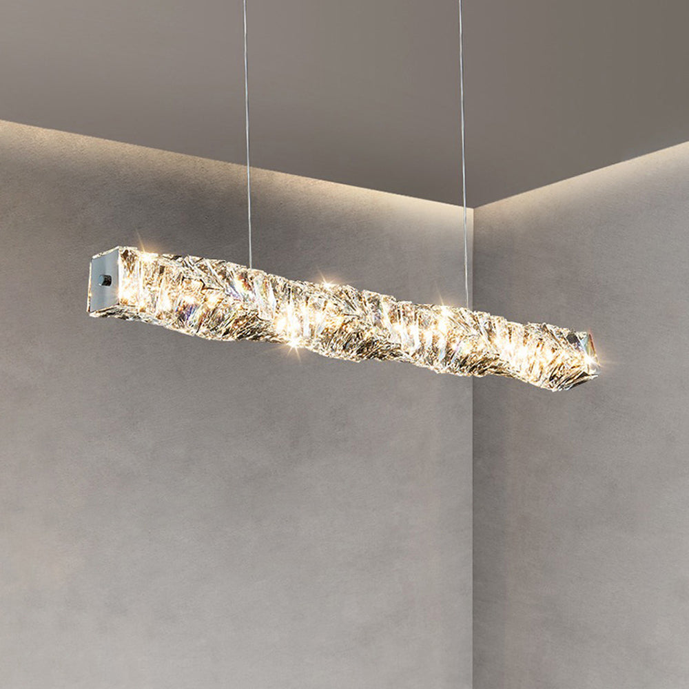 Kristy Crystal Sliver and Pendant Light Stainless Steel