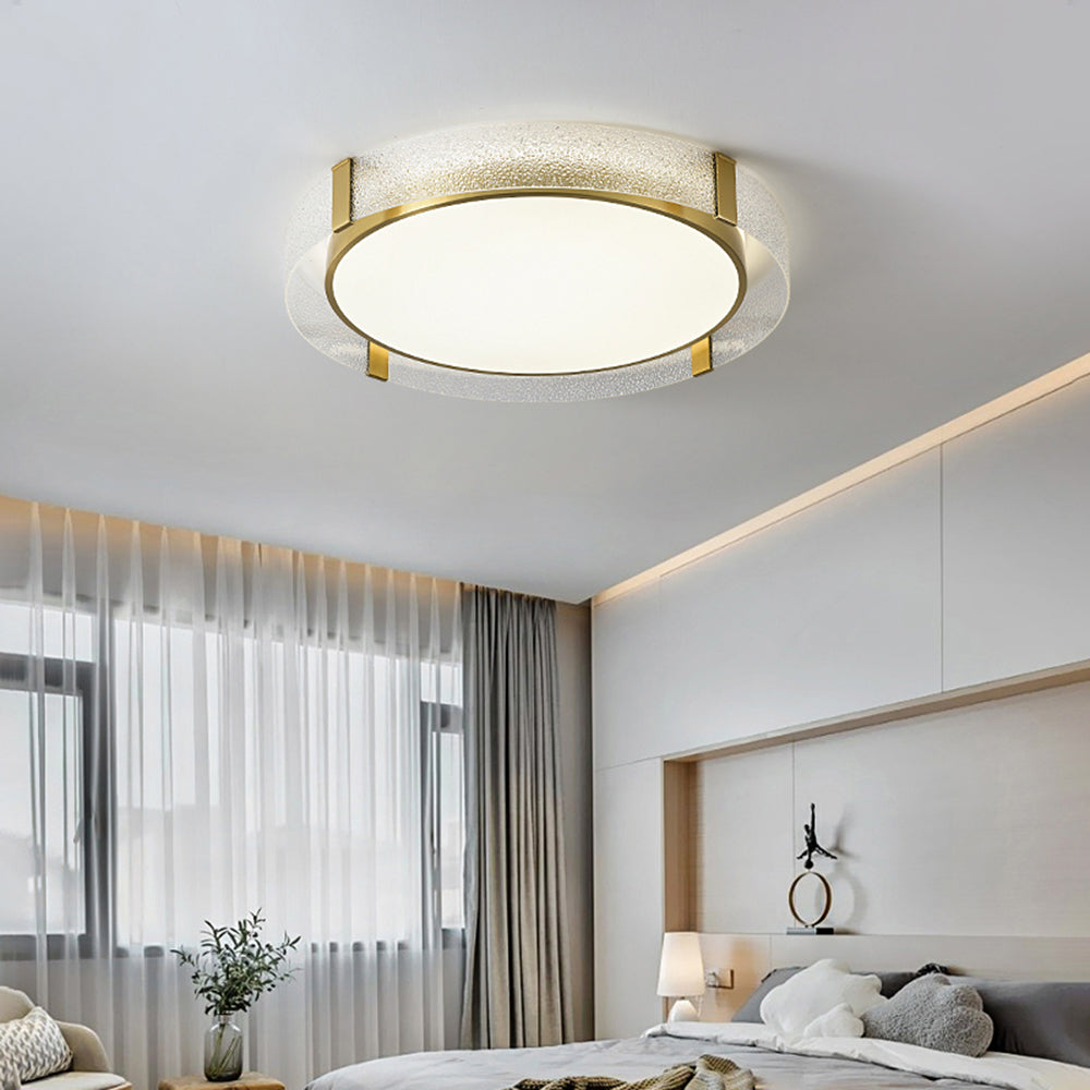 Arisha Modern Round Glass Flush Mount Ceiling Light - Letslighting