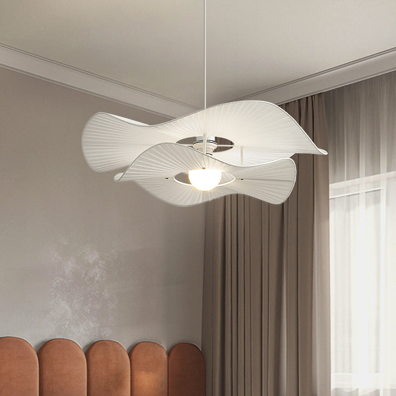 Ritta Modern LED Pendant Light White Fabric Living Room - Letslighting