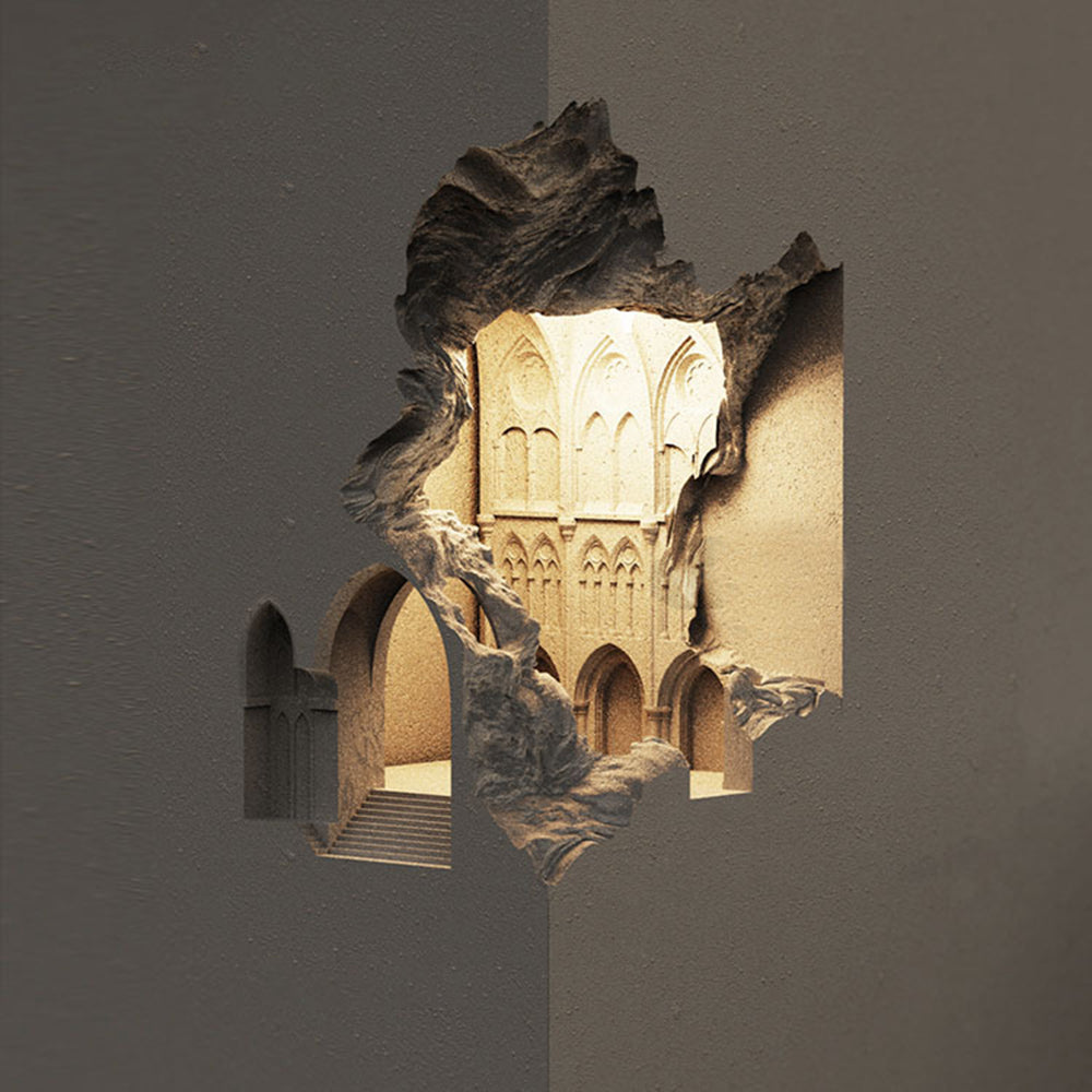 Ray Art Deco Flush LED Plaster Wall Lamp
