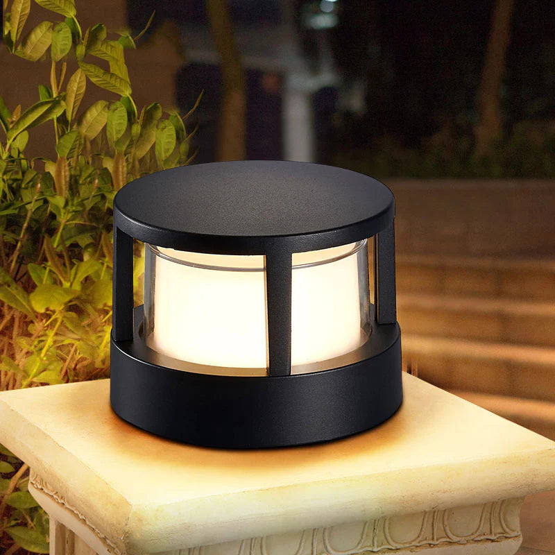 Ray Modern Metal Cylindrical Outdoor Bollard Light