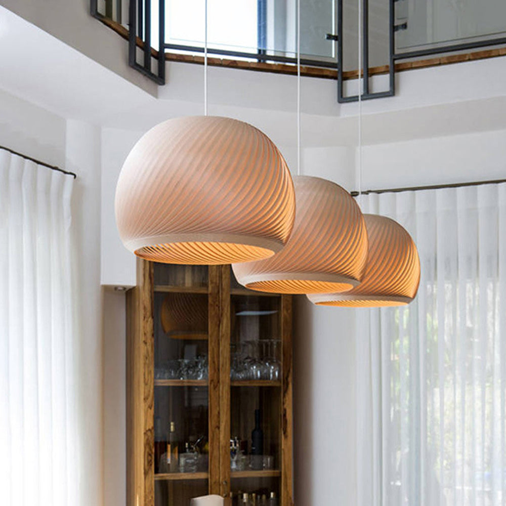 Muto Semi Metal Pendant Light Brown / Wood