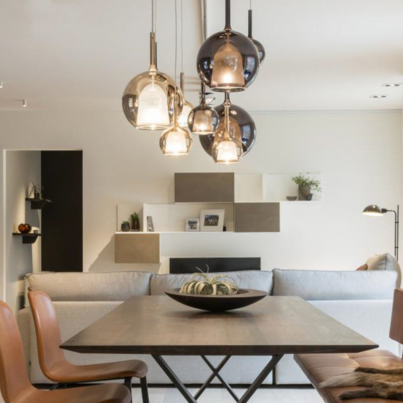 Valentina Modern Sphere LED Pendant Light Glass Dining Room - Letslighting