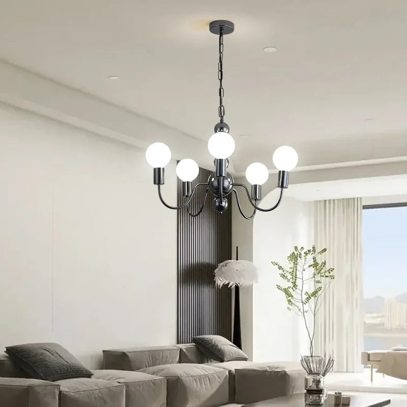 Valentina Medieval LED Spherical Chandelier Black Living Room - Letslighting