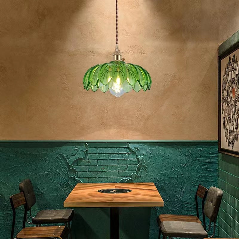 Valentina Retro LED Flower Pendant Light Glass Metal Dining Room - Letslighting