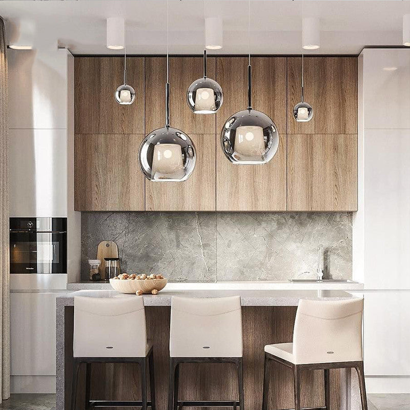 Valentina Modern Sphere LED Pendant Light Glass Dining Room - Letslighting