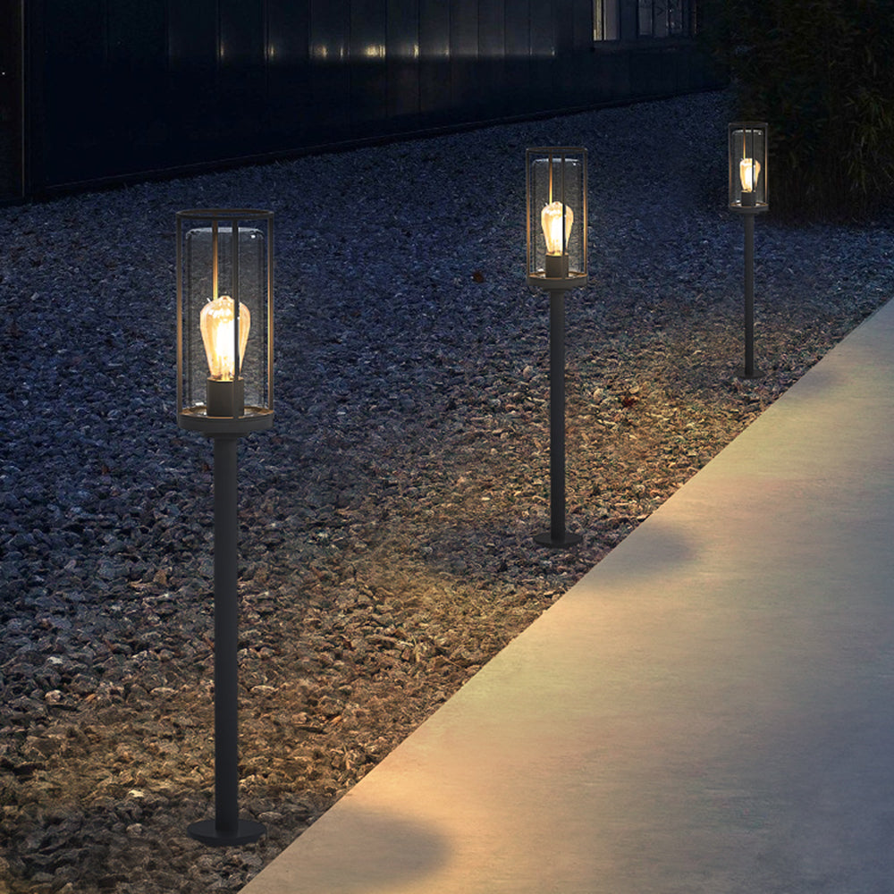 Ray Metal Cylindrical Lantern Shaped Solar Outdoor Path Light