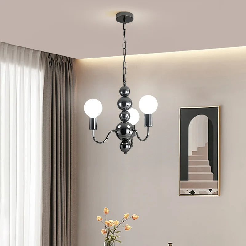 Valentina Medieval LED Spherical Chandelier Black Living Room - Letslighting