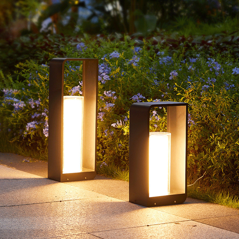 Ray Minimalist Cuboid Candle Outdoor Floor Lamp Garden