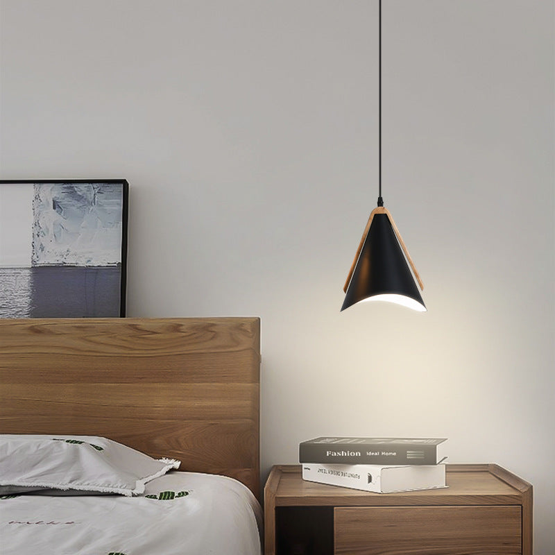 Valentina Modern Cone Pendant Light, Wood/Metal