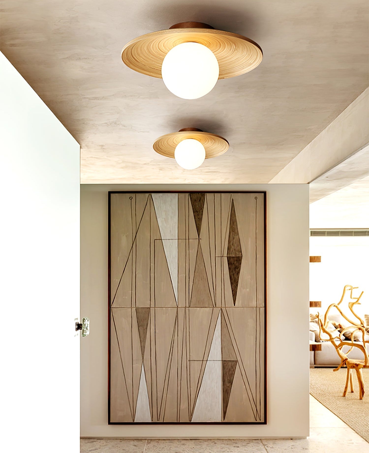 Lustra Ceiling Light Soluna Wood Orbital - Letslighting