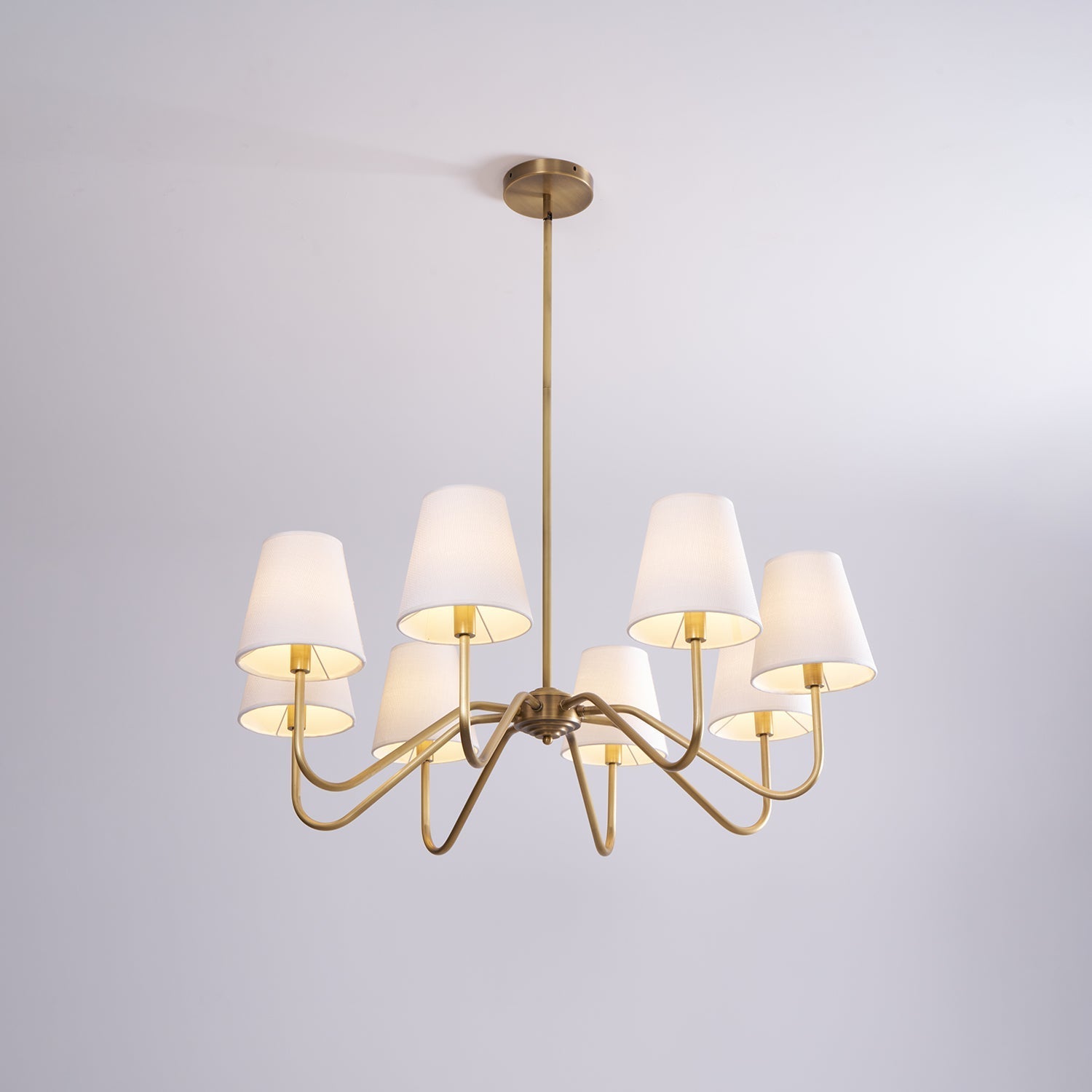 Viraean Vintage Industrial Brass Fabric Chandelier - Letslighting