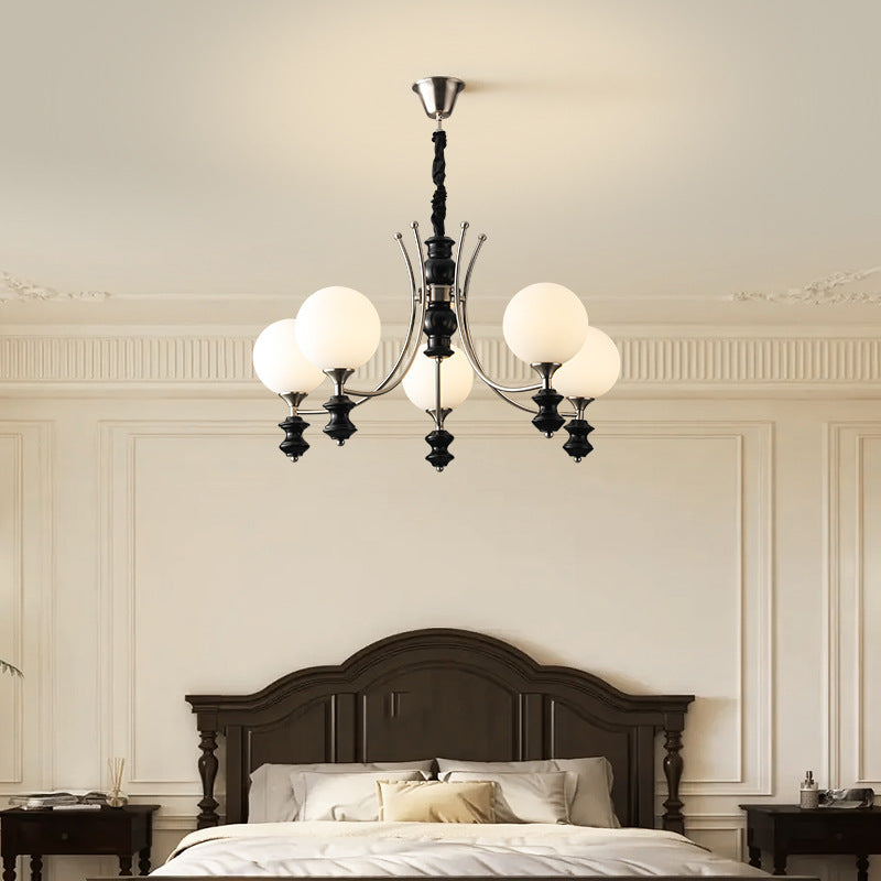 Valentina Vintage LED Pendant Light White Glass Living Room