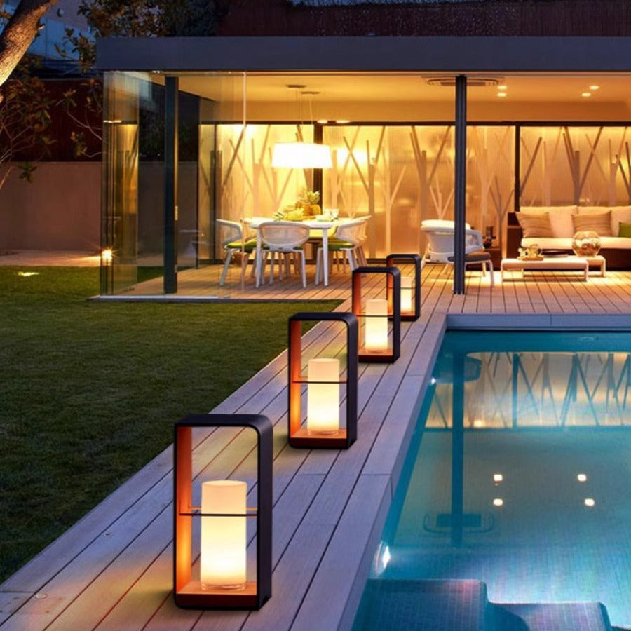 Ray Minimalist Cuboid Candle Outdoor Floor Lamp Garden
