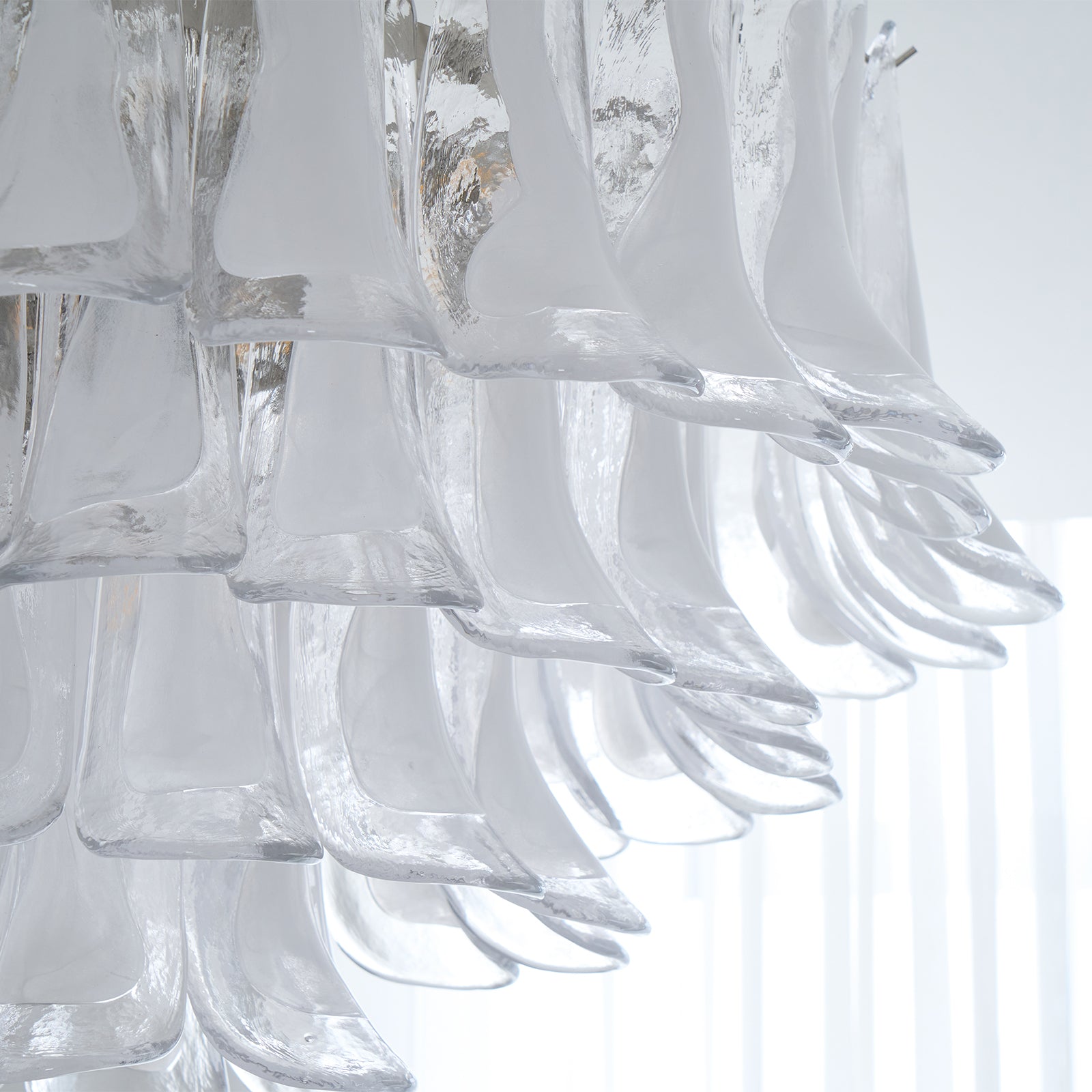 Aurora Ceiling Lamp Clear Glass Wave Layered Elegant - Letslighting