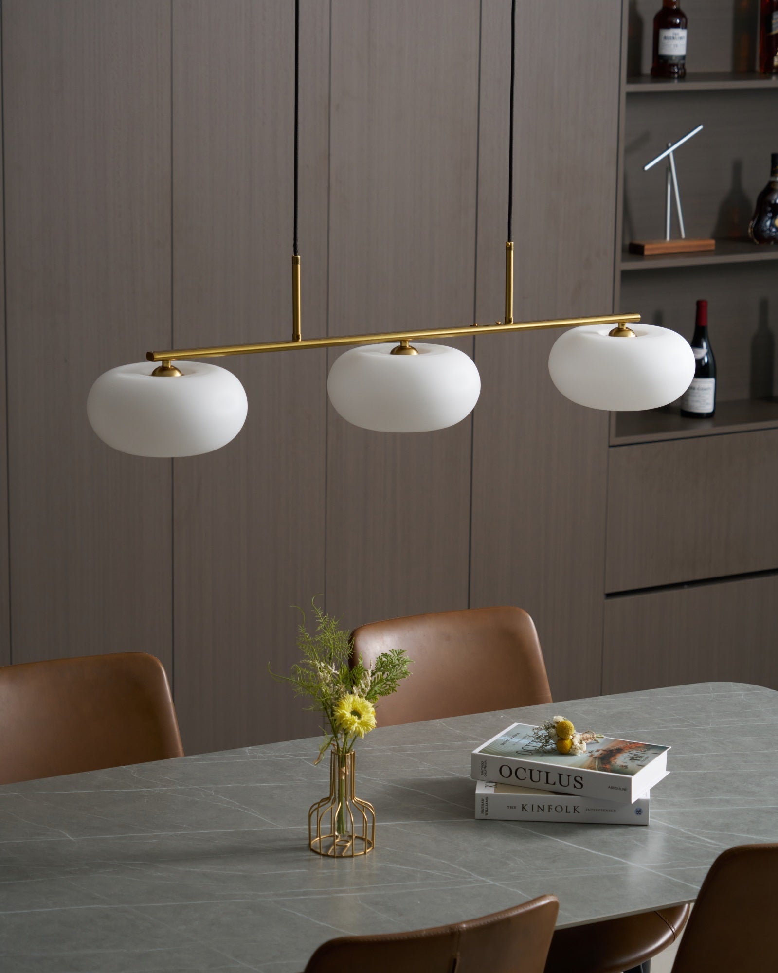 Lustra Pendant Lamp 3-Light Globe Shaped Linear - Letslighting