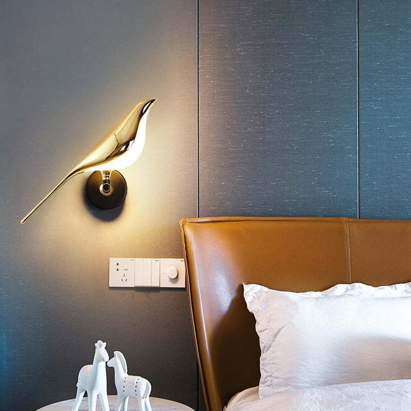 Arisha Minimalist Magpie Bird Wall Lamp Bedroom - Letslighting