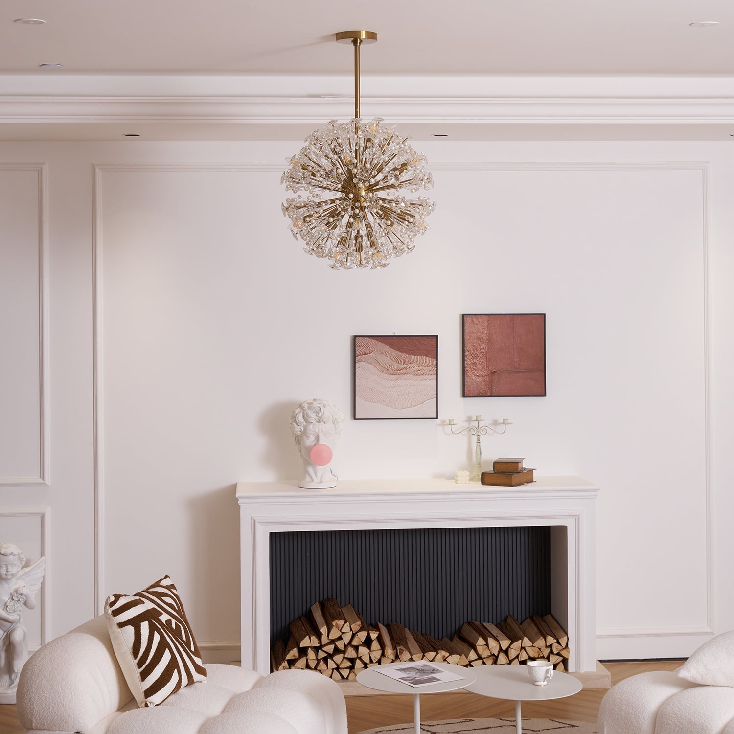 Aurora Chandelier Dickinson Gold Crystal Starburst - Letslighting