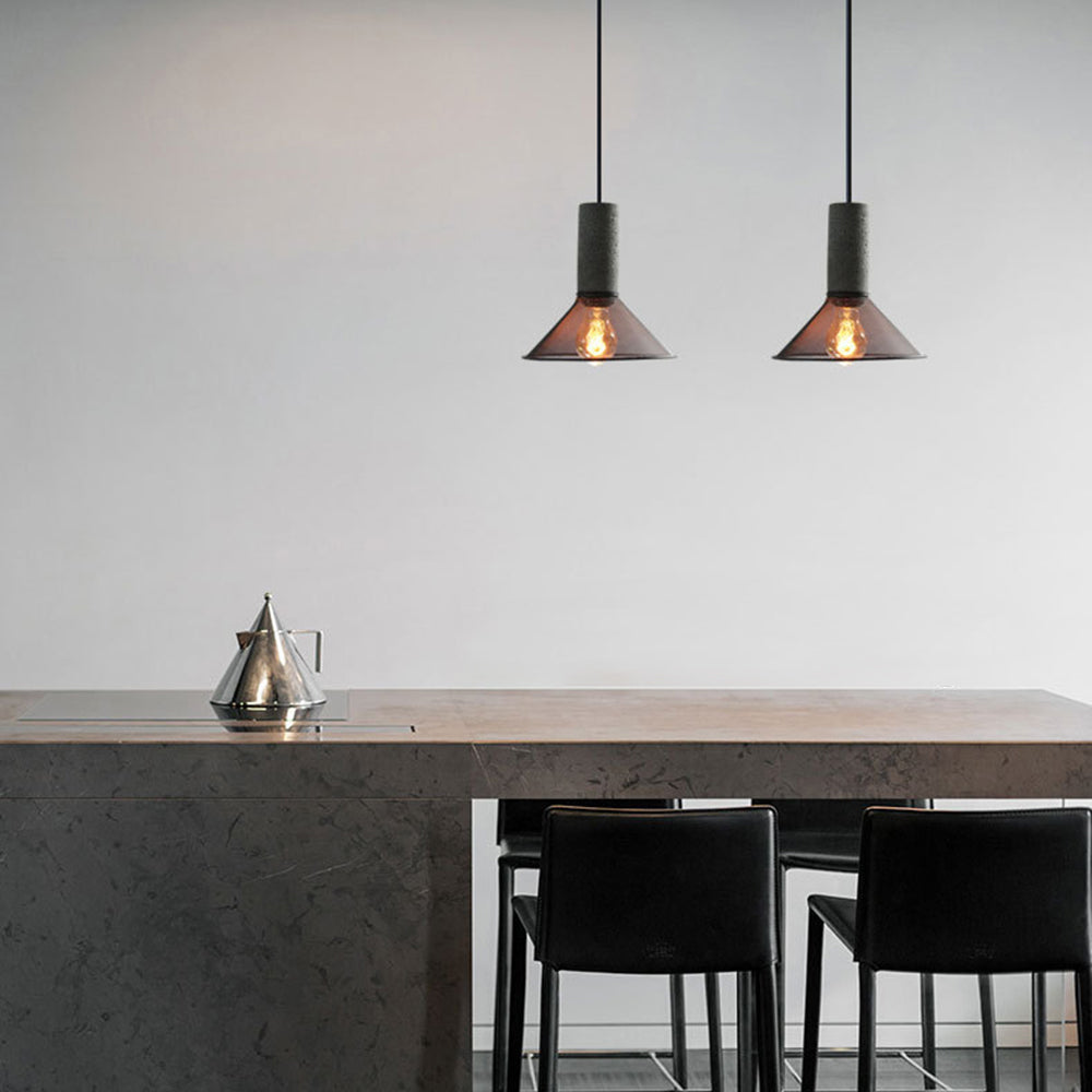 Arisha Industrial Cylindrical Pendant Light, Cement Wabi-Sabi - Letslighting