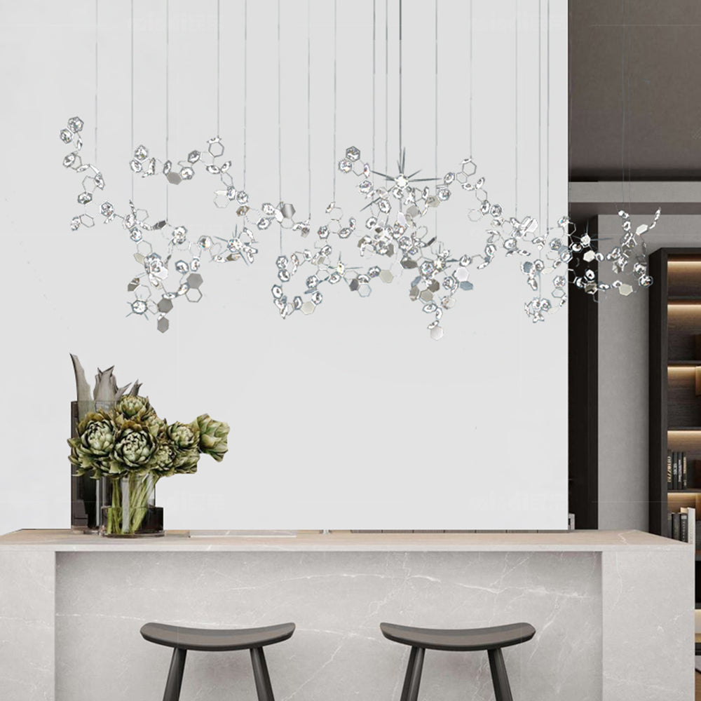 Olivia Modern Sheet Crystal Chandelier Living Room
