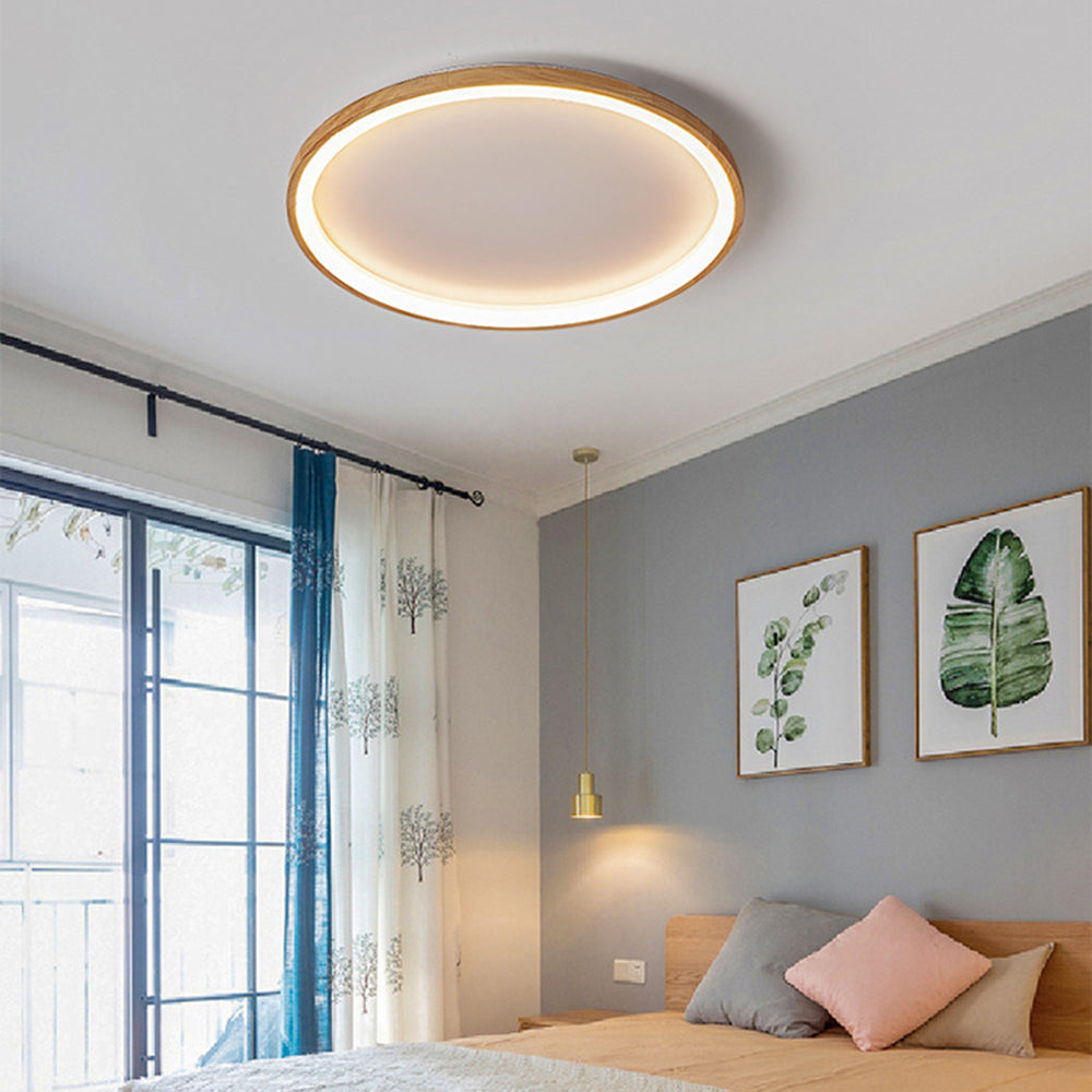 Muto Modern Flush Mount Ceiling Light Wood & Acrylic - Letslighting