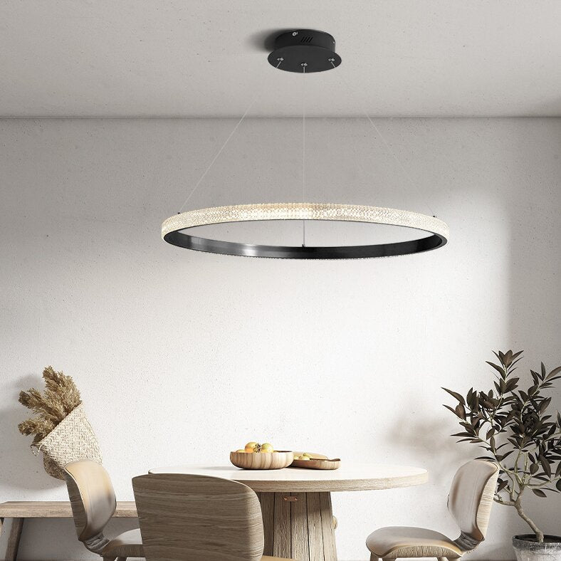 Kristy Modern Ring Metal Arcylic LED Pendant Light - Letslighting