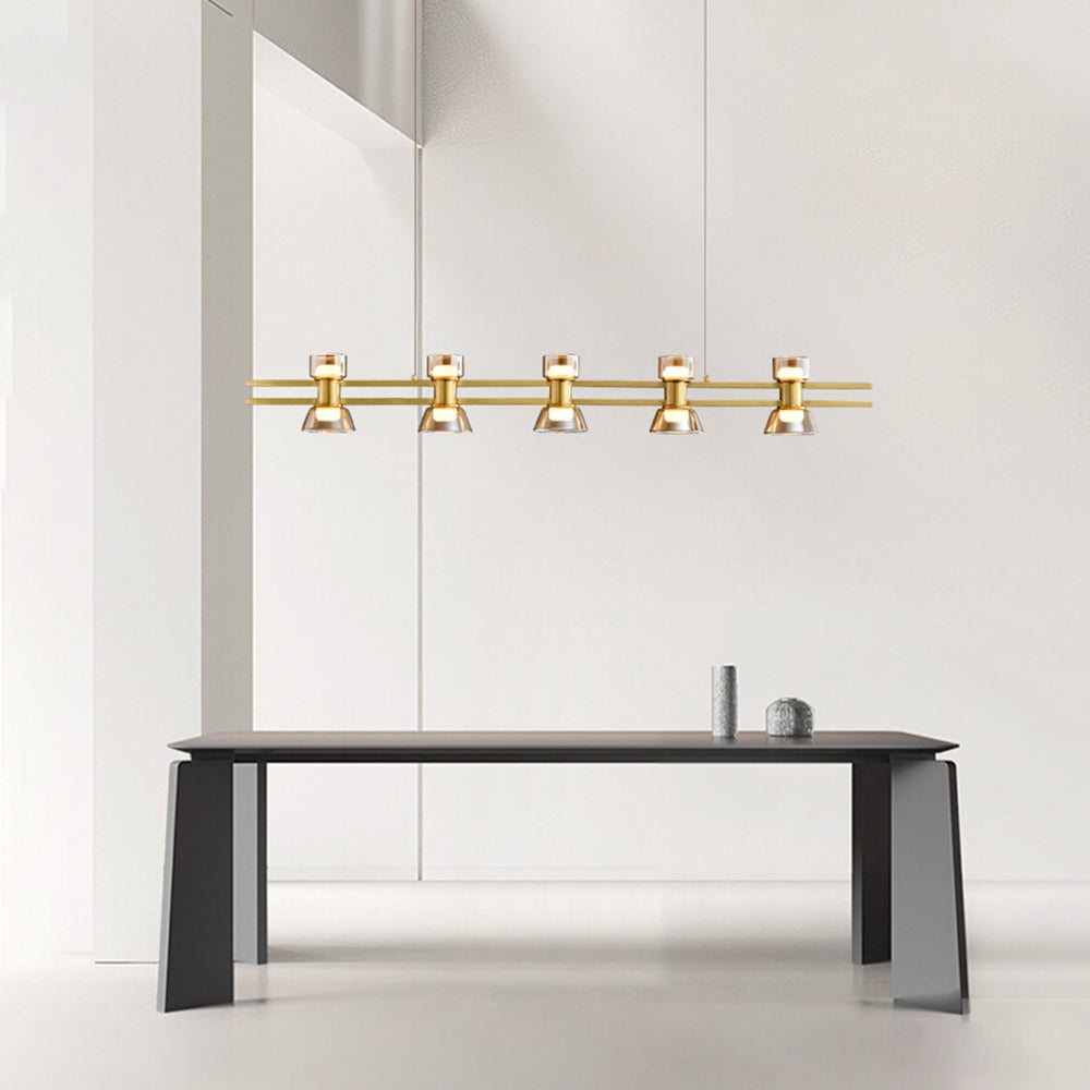 Arisha Modern Linear Linear Metal Pendant Lamp Golden